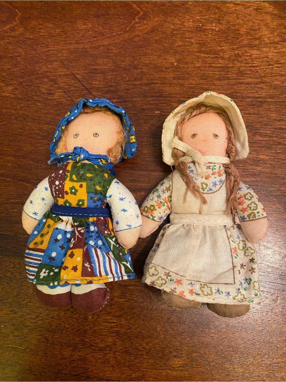 Vintage Mini Holly Hobbie & Heather Cloth Dolls